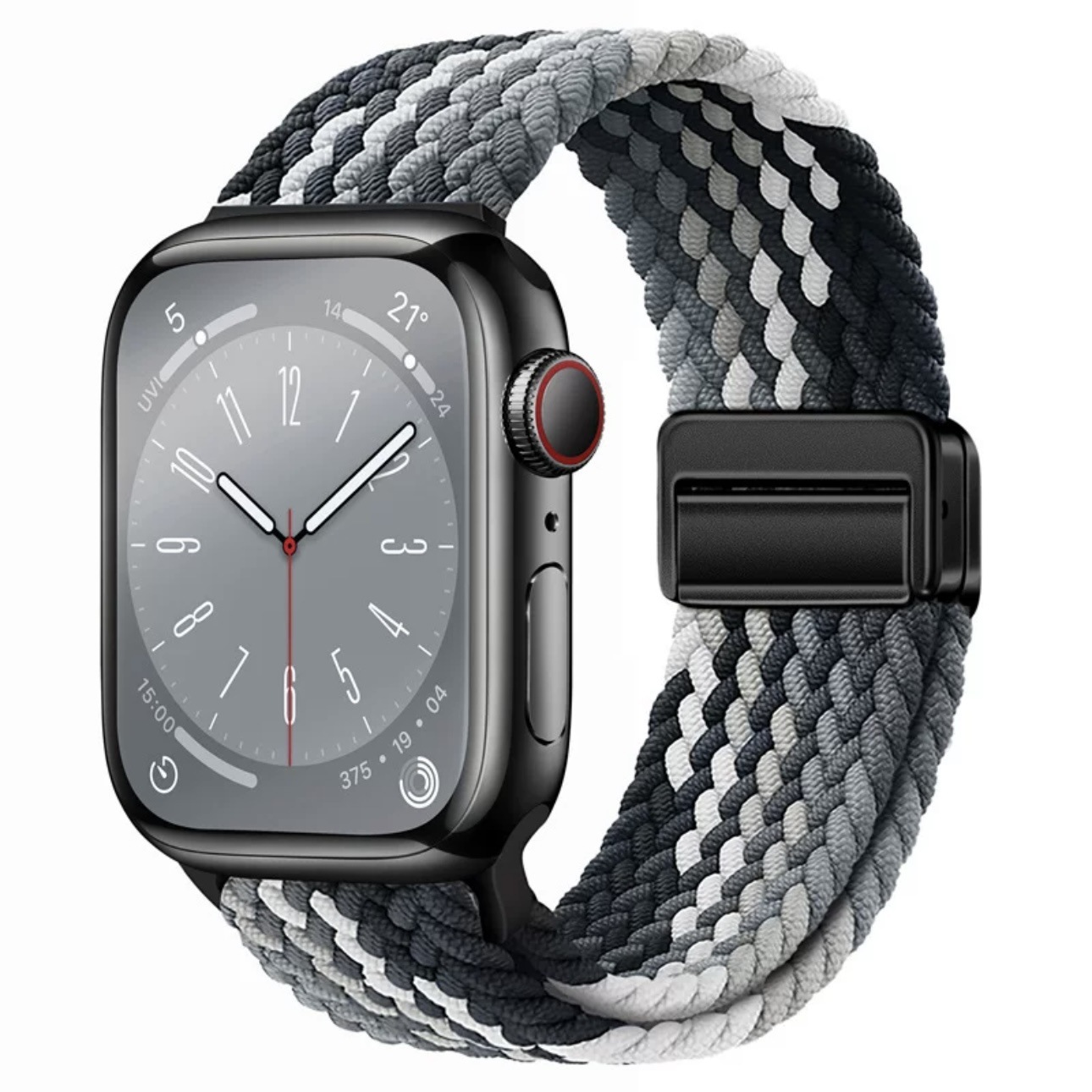 适用iwatch苹果表带磁吸尼龙编织S10弹力彩虹Applewatch手表带详情13