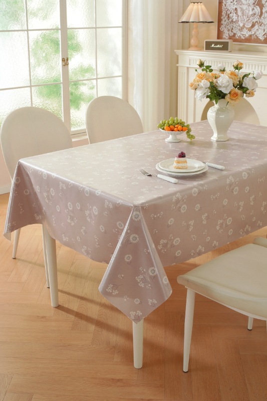 TPU faux linen printed rectangular tablecloth, no-wash, waterproof, oil-proof, heat-resistant, light luxury dining table and coffee table fabric home tablecloth pic 4