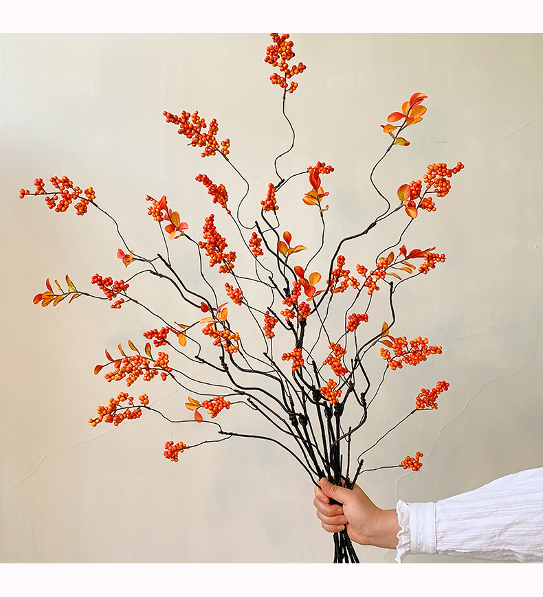 2026新年装饰花假花仿真花客厅摆设发财果红果装饰新中式插花摆件详情14