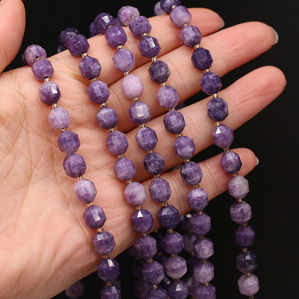 Wholesale of natural rose quartz rough stone cut surface bucket beads, crystal agate, diy jewelry accessories, semi-finished products, handcrafted beads pic 16