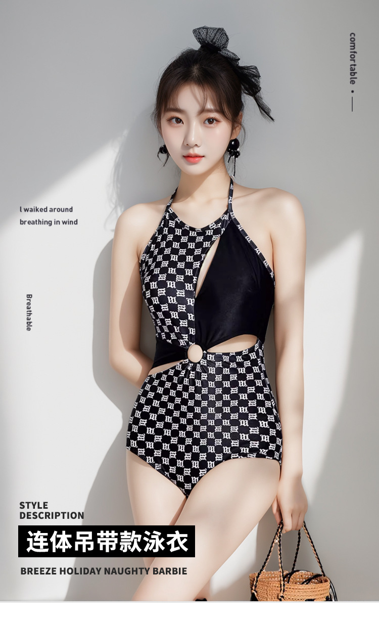 New sexy, hollowed-out and irregular one-piece swimsuit for women, pure and alluring style, concealness and slimming, seaside vacation swimsuit for women -107057 pic 3