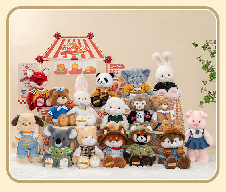The versatile fashion rabbit doll Planet series plush toys monkey and red panda figurines are perfect birthday gifts for friends pic 5