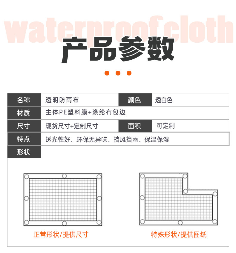 加厚多用途防雨布防水篷布塑料布耐用防漏雨遮盖详情13