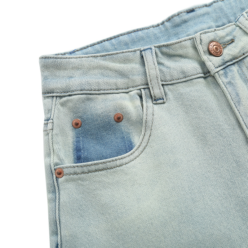 GAGD 海盐蓝窄版直筒牛仔裤女 夏日限定色复古做旧直筒牛仔烟管裤详情19