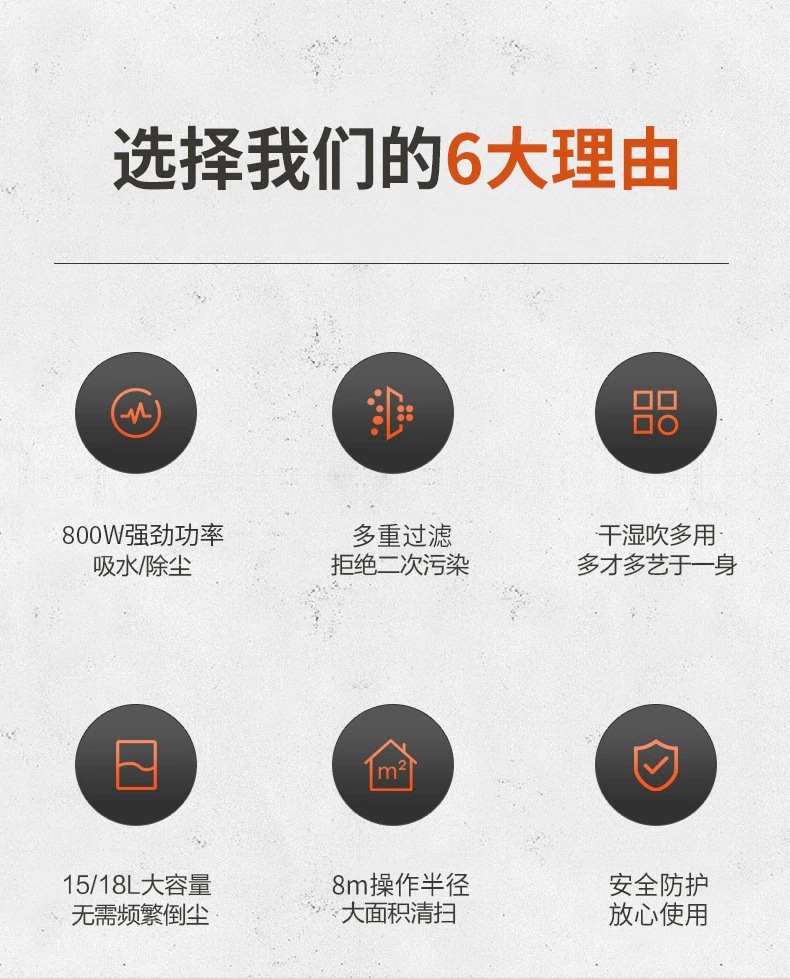 扬子吸尘器家用大功率美缝桶式真空干湿吹多用强力吸尘机详情11