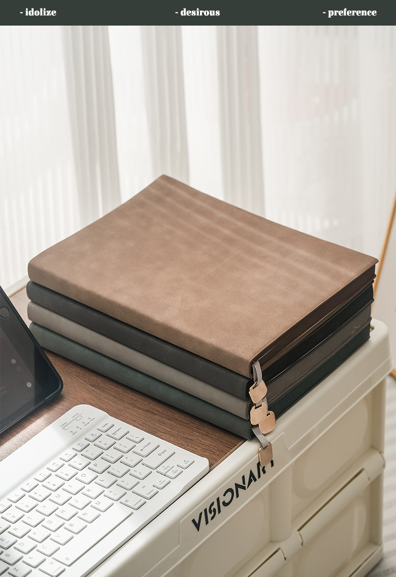 B5大号笔记本本子加厚大码工作办公软皮面商务会议记录本可印logo详情9