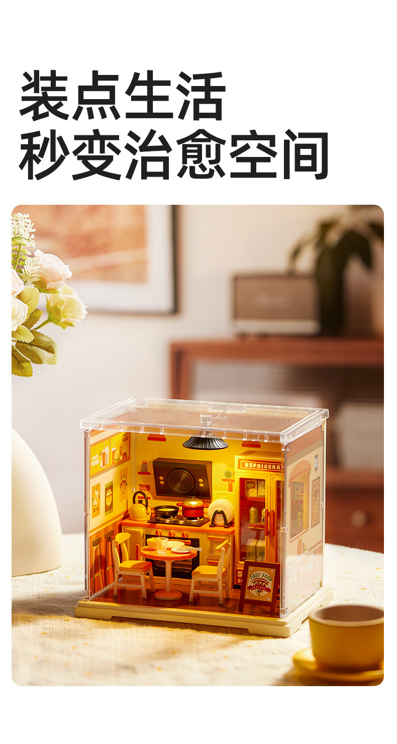 Childhood Infinite Girl diy Mini House model Coffee house Dessert Shop Handmade Assembly Little Actress toy gift pic 15