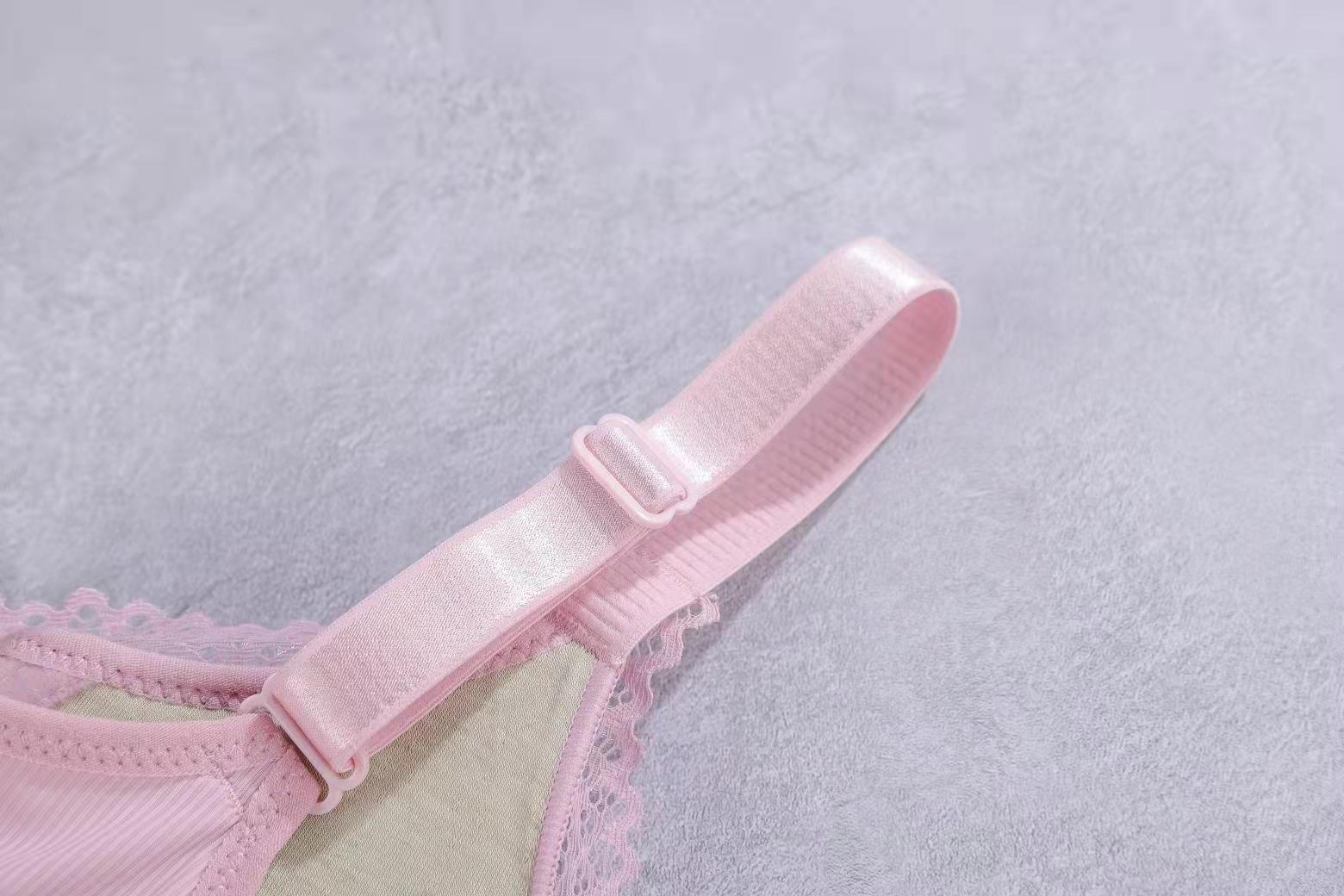 Cross-border export lace bras without steel loops, medium thick cup copper fiber lining, small breasts, gathering anti-sagging three-breasted underwear pic 17