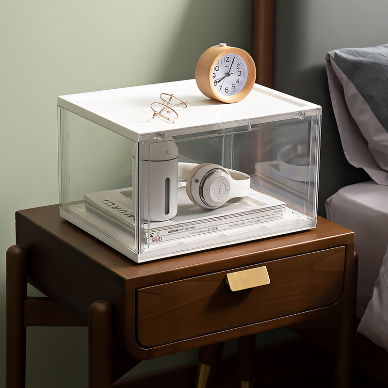 Acrylic basketball storage shoe box, double magnetic side-opening transparent cosmetic box, bag storage box, storage drawer type pic 5