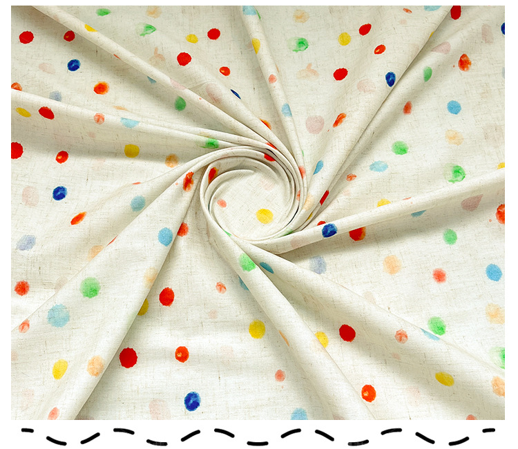 多彩圆点全棉四十支府绸数码印花布料童装衬衣连衣裙服装面料详情3