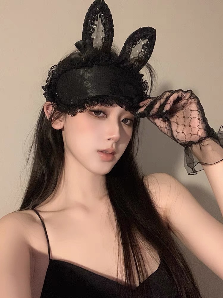 蕾丝眼罩情趣蒙眼女神器黑色性感禁欲系遮光性感遮眼丝带睡眠手铐详情3