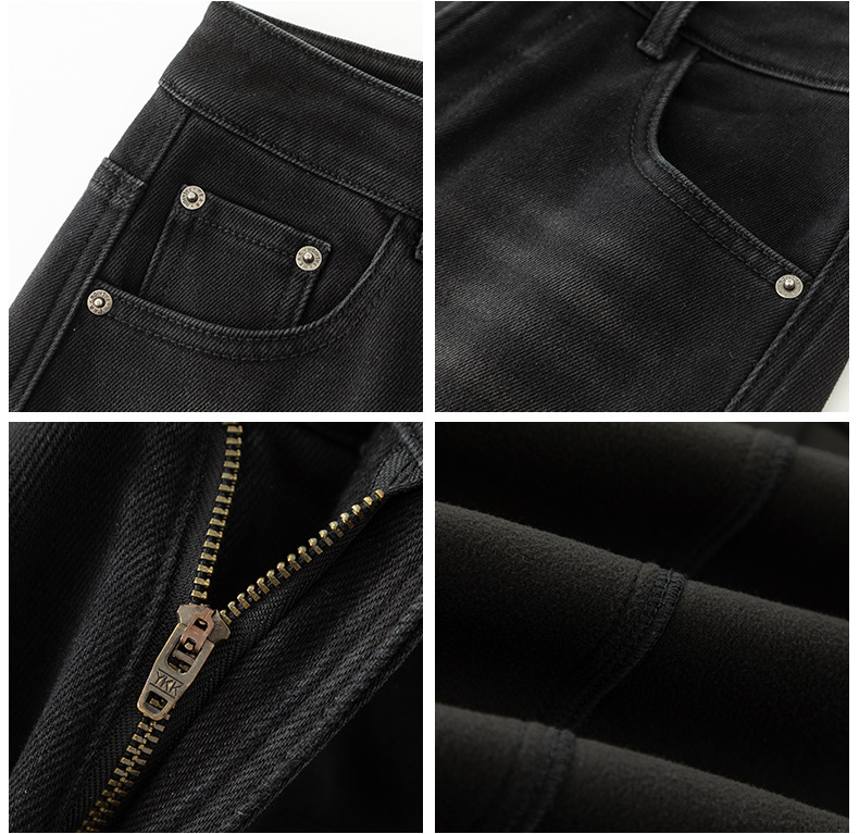 如果2025年冬季新款植绒加厚牛仔弯刀裤女高腰宽松香蕉长裤8166H详情15