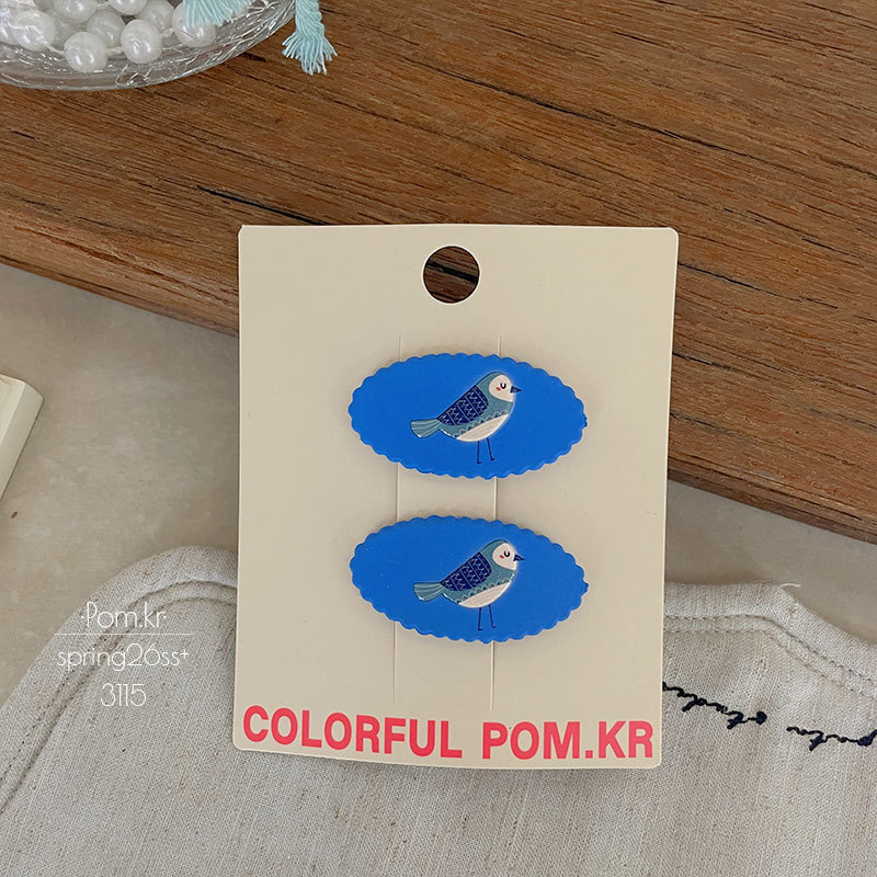 春季新款卡通印花椭圆儿童掰掰夹甜美前额碎发宝宝百搭刘海夹发卡详情8