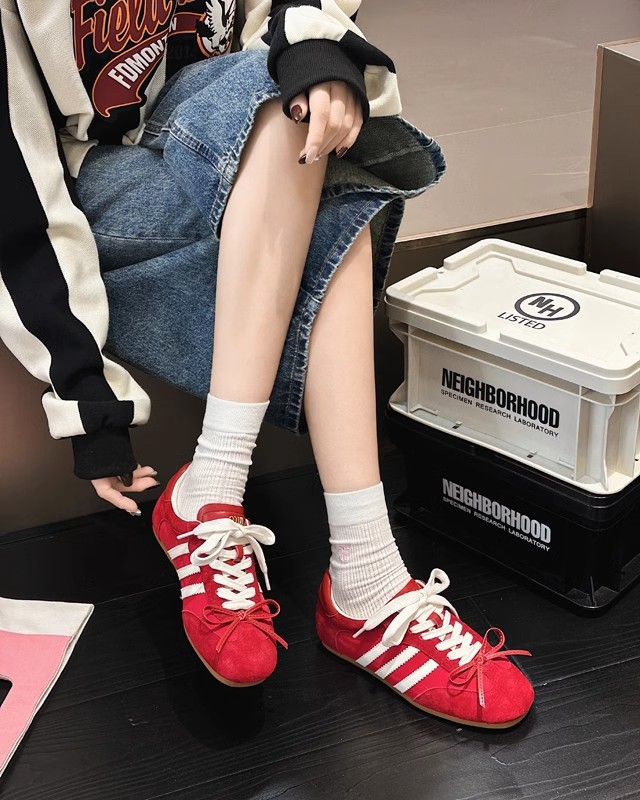 真皮德训鞋子女鞋百搭软底单鞋2025夏季新款透气休闲运动鞋阿甘鞋详情7