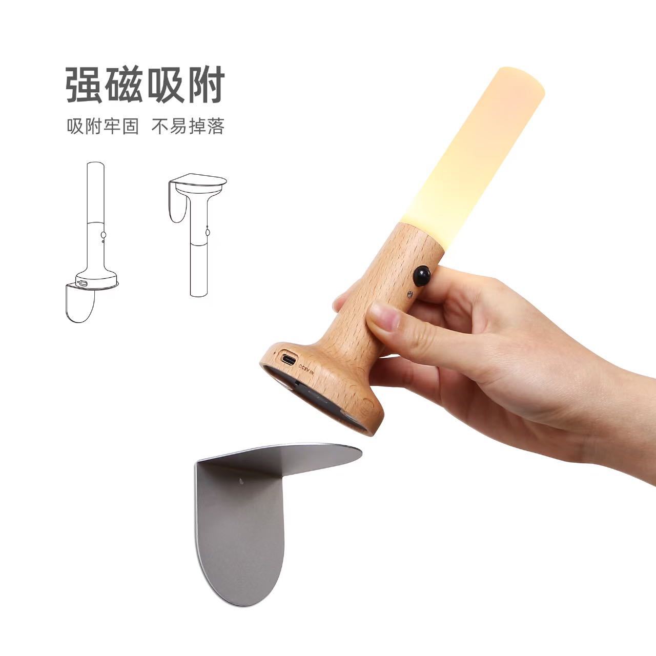 跨境智能人体感应小夜灯led充电式走廊橱柜磁吸水晶壁灯感应灯详情8