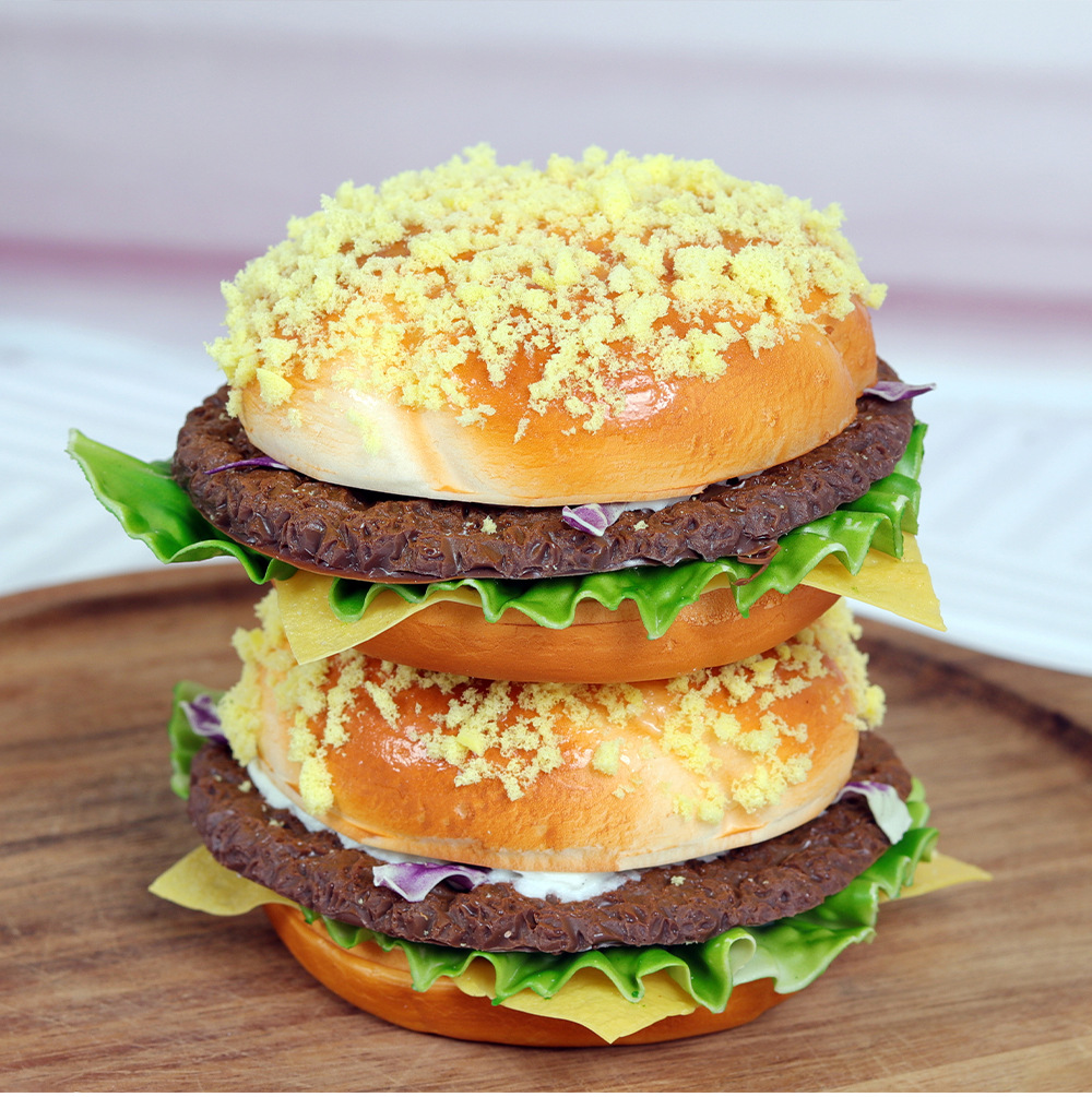 Beef hamburger model, home decoration, film and television props, window display, high-quality and low-priced food, frozen Western pastries pic 6
