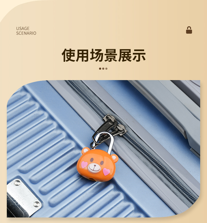 Cute padlock, cartoon combination lock, lock holder, lock head, small lock, cabinet lock, student dormitory suitcase, mini padlock pic 11
