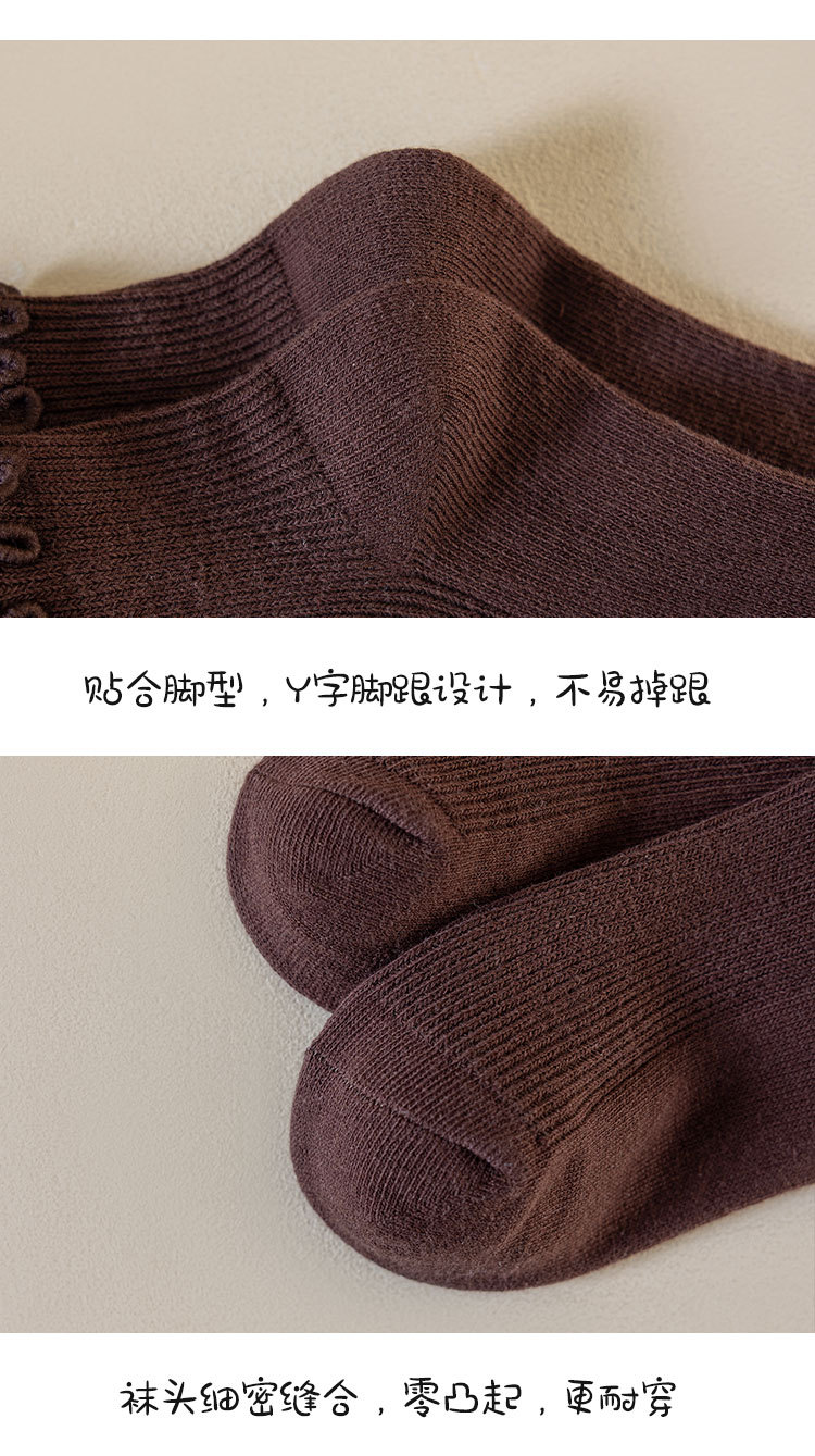 儿童袜子春秋款木耳边堆堆袜可爱蝴蝶结女童洛丽塔花边公主中筒袜详情17