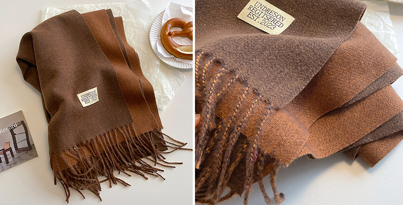 跨境双面仿羊绒围巾女冬季保暖情侣高级感中长款围脖纯色百搭披肩详情86