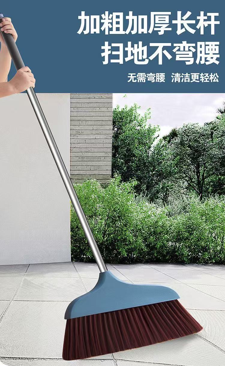 40CM large broom, high-end soft-bristled household indoor broom, long handle, enlarged and thickened, durable large broom pic 11