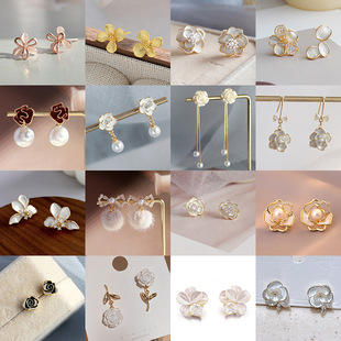 小红书法式复古精致mini花朵耳环轻奢高级感金色浪漫玫瑰花耳扣女详情15