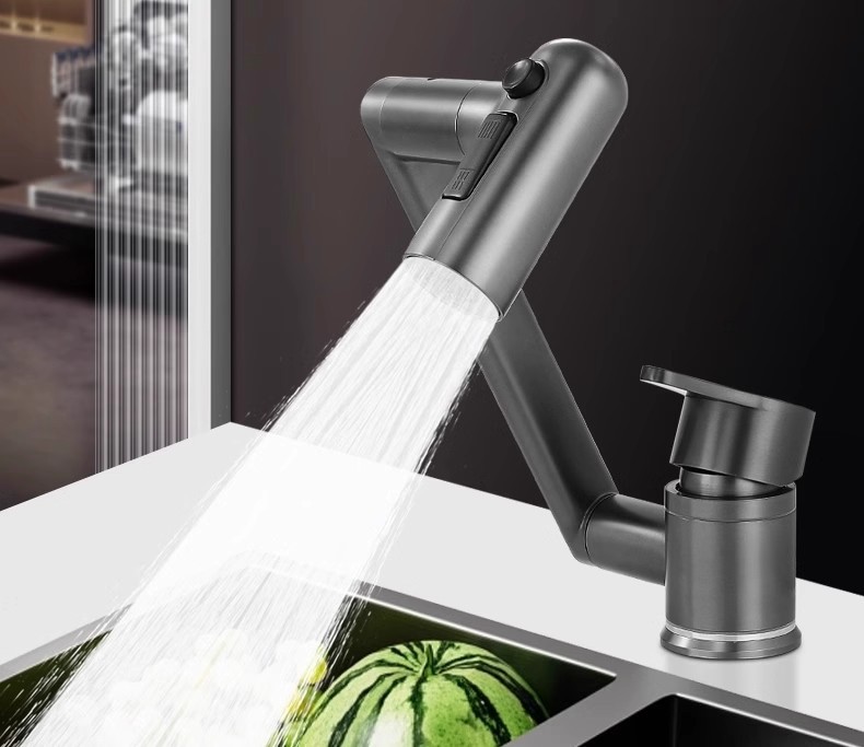 In a cramped space, there is a super low Maneki Neko washbasin, faucet, hot and cold washbasin, sink, and a universal rotating bathroom cabinet pic 30