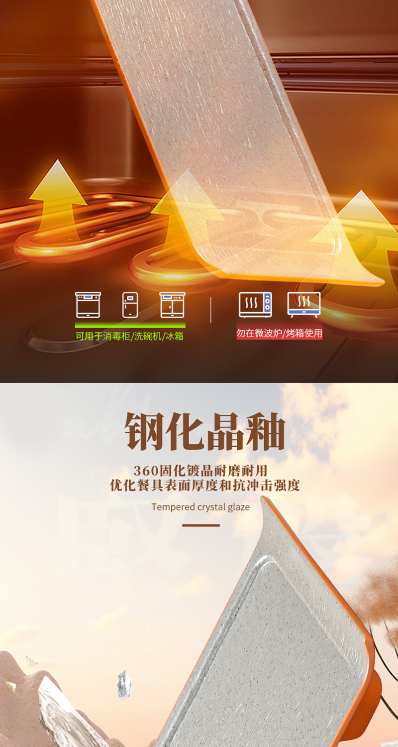工厂批发密胺餐具盘子商用西餐厅摆盘仿瓷餐盘长方形盘子菜盘塑料详情3
