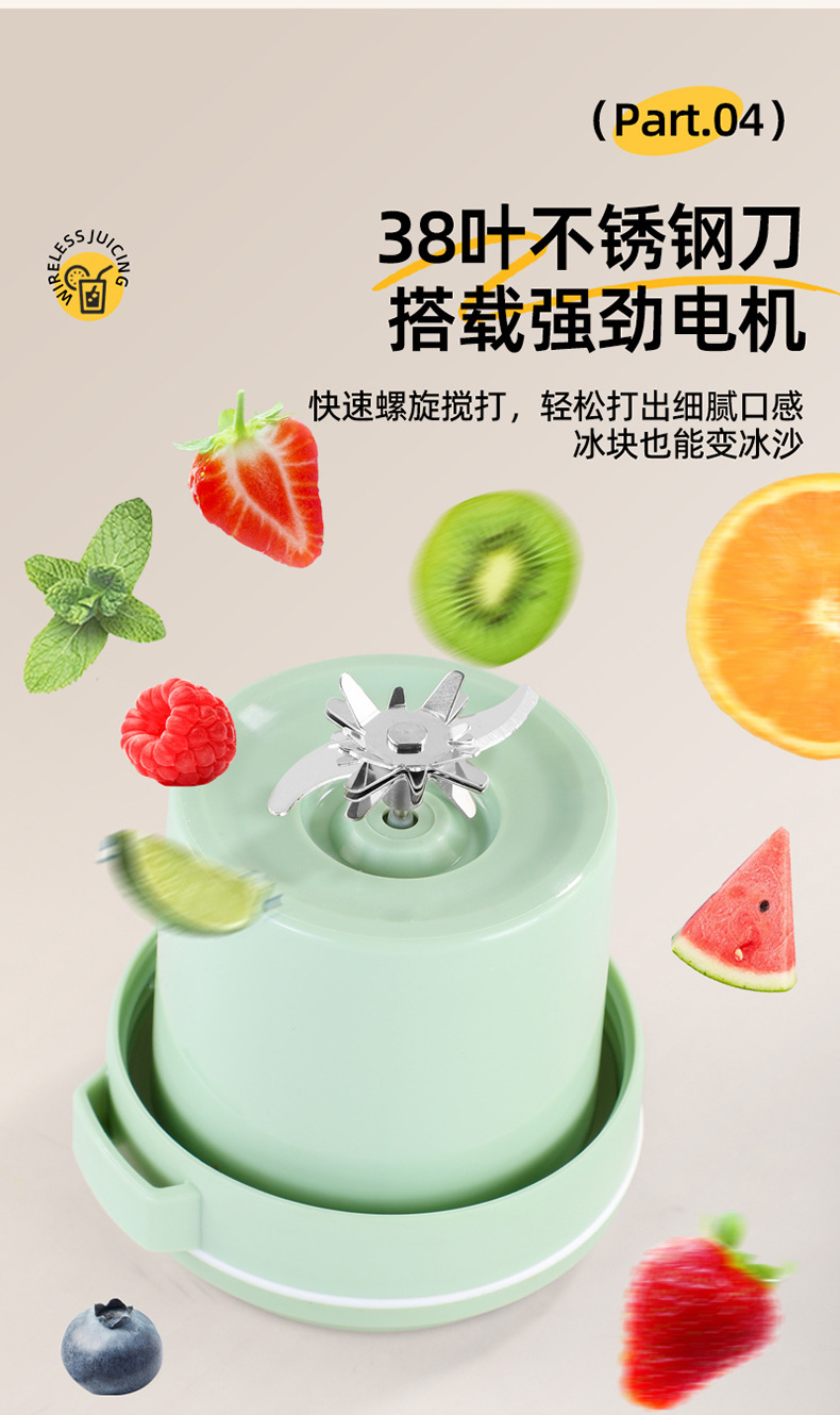 欧美邦榨汁机便携式小型碎冰多功能鲜榨大容量迷你家用无线果汁机详情23