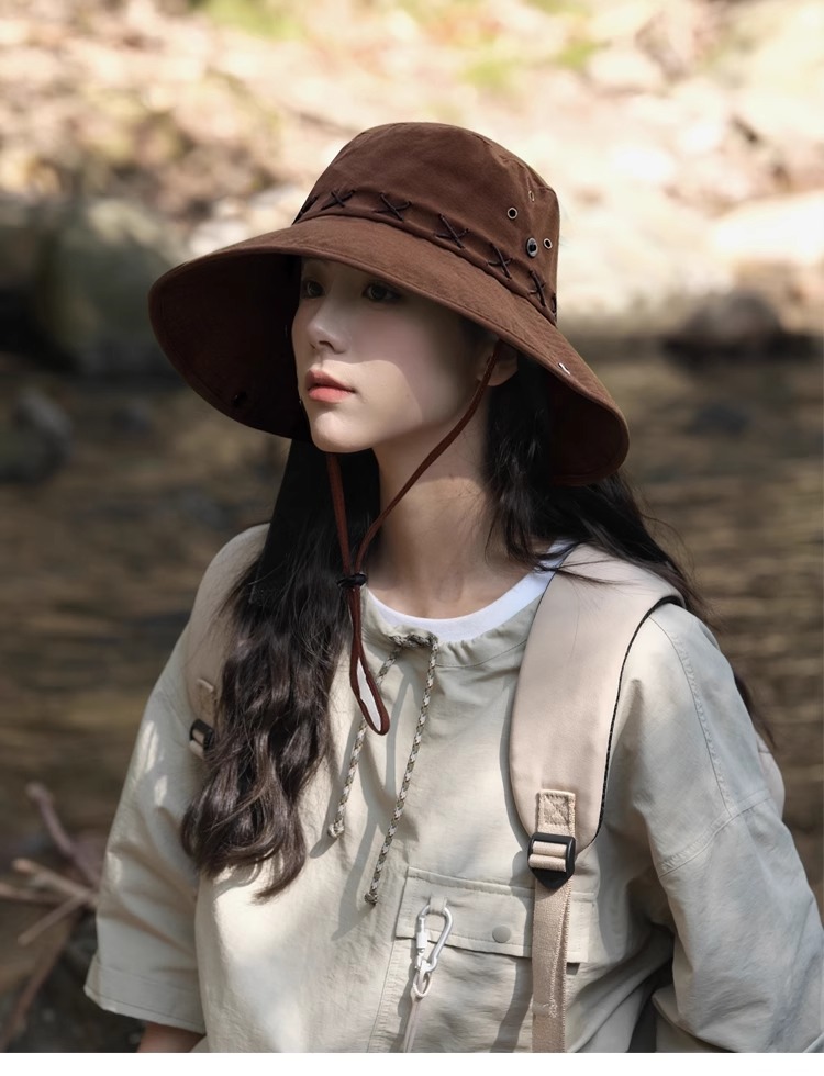 Big-headed sun hat, 2024 new style mountaineering hat, plus-size fisherman hat, outdoor western cowboy hat, large sun hat pic 2