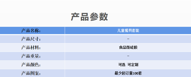 儿童餐具亚马逊电商母婴餐具套装硅胶吸盘碗硅胶围兜硅胶勺子详情1