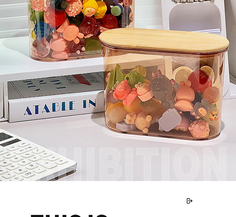 萌宠LABUB小玩偶盲盒DIY密封木盖塑料桌面收纳罐详情2
