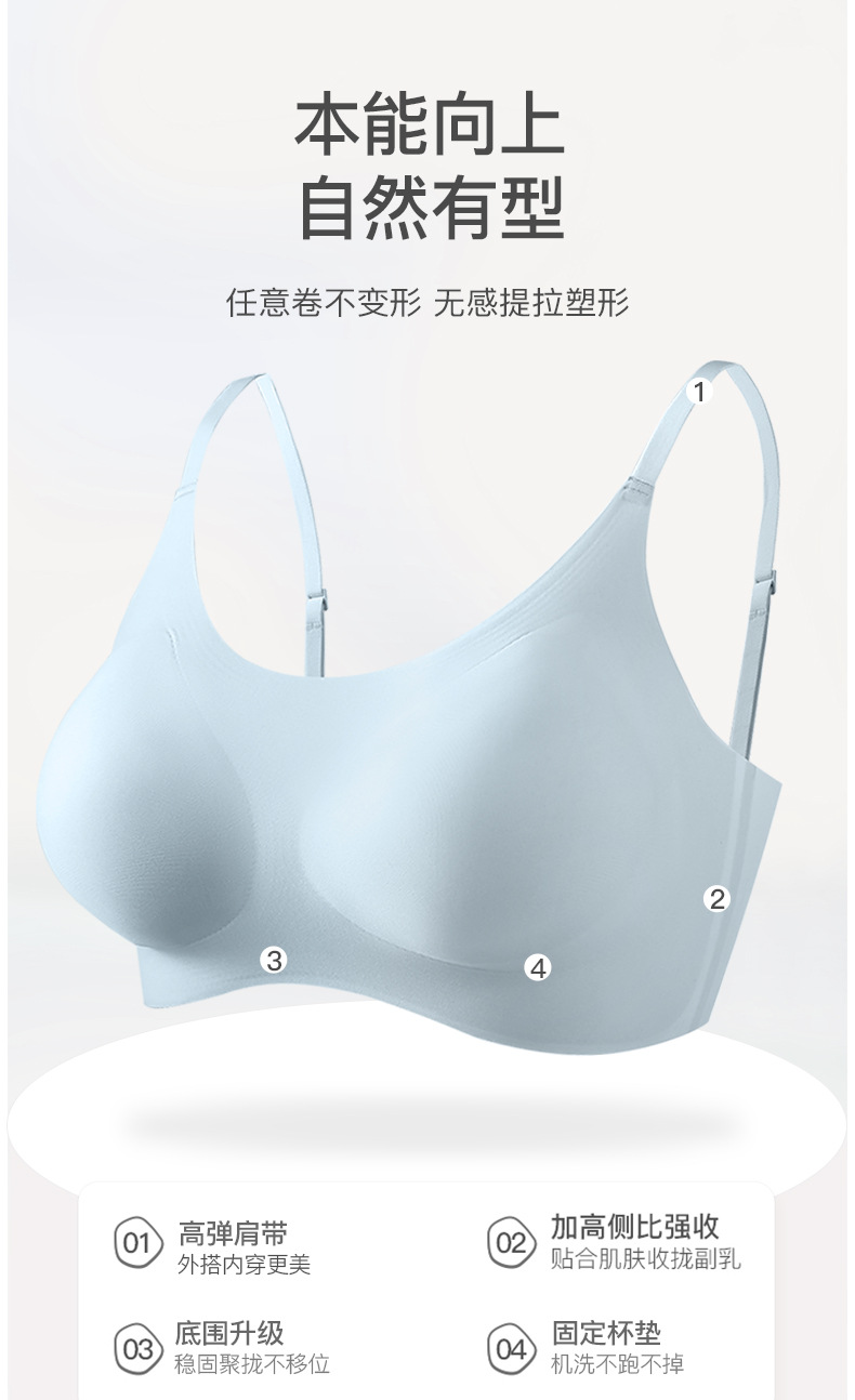 云朵无尺码无痕内衣女小胸聚拢美背胸罩无钢圈睡眠背心式运动文胸详情9