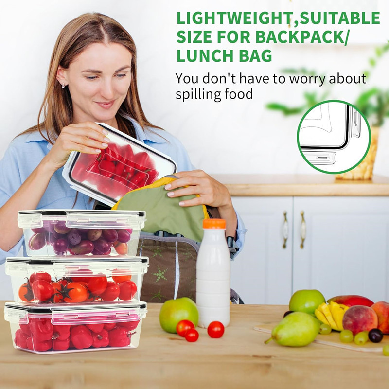 16-piece lunch box set, Model A PP sealed can, food-grade plastic storage can for grains, snacks, dry goods and tea pic 8