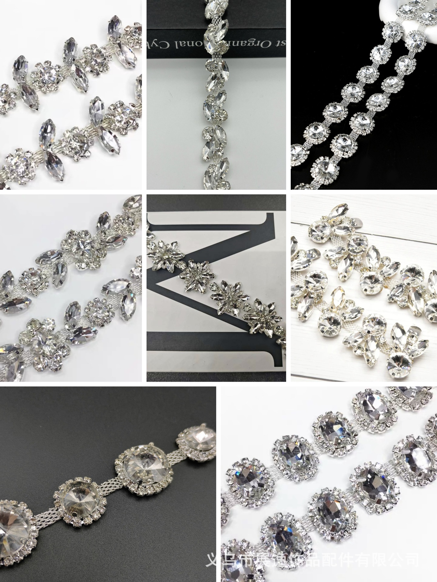 Factory direct sales of glass water diamond code chains, high-end wedding dress, dress, necklaces, clothing chains, accessories and accessories pic 1