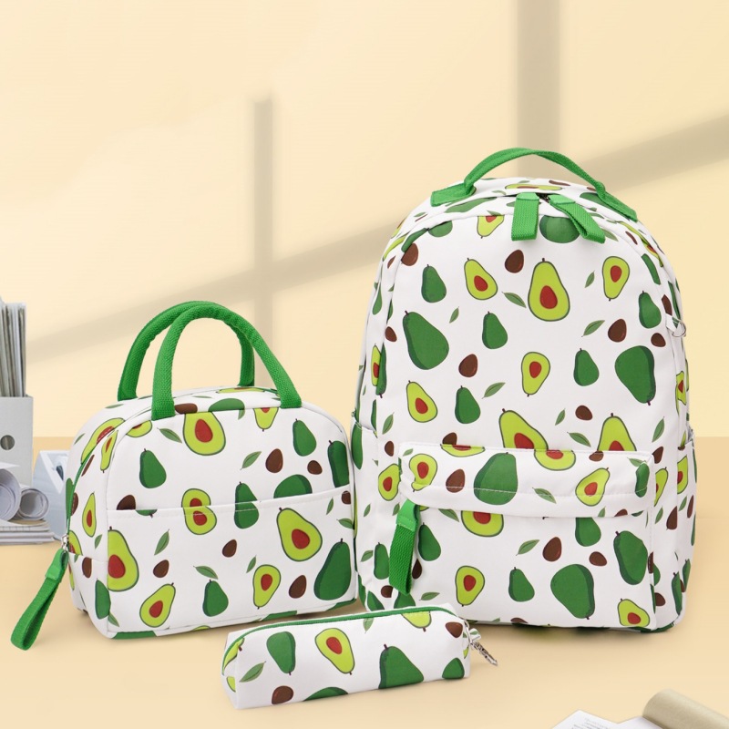 Cross-border double-shoulder multi-color large-capacity fashionable three-piece set, casual sports bag, travel schoolbag, lunch bag pic 13