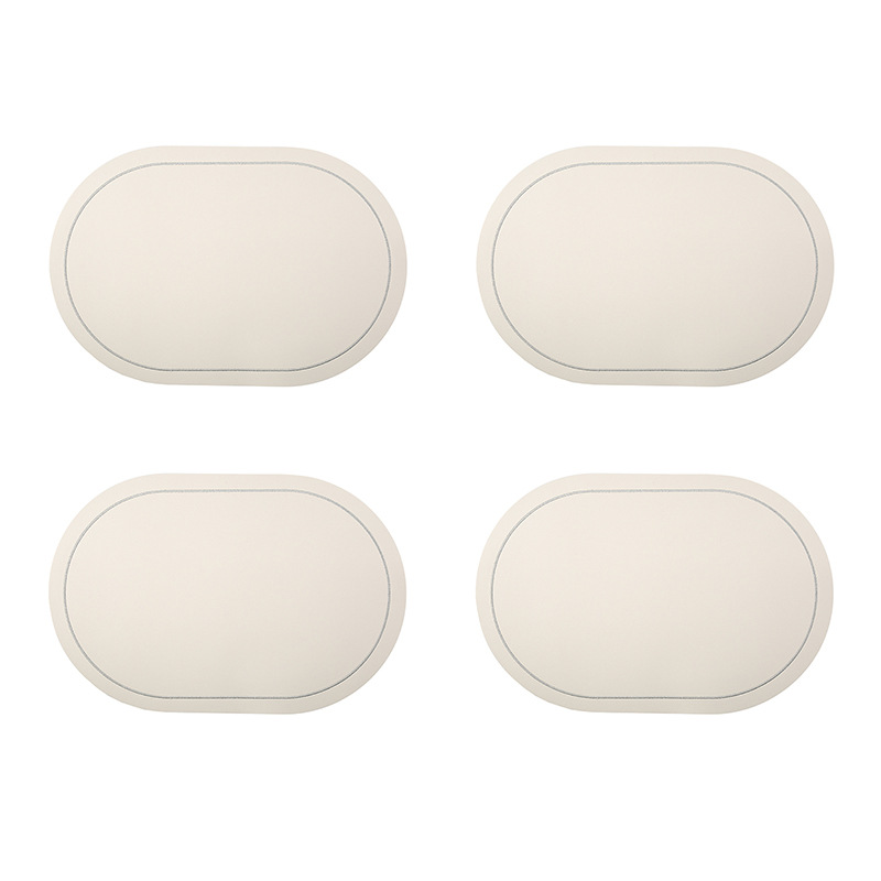 Elliptical Napa pattern leather placemats are waterproof, oil-proof and heat-insulating. They are suitable for hotels, restaurants and home use as light luxury table MATS pic 8
