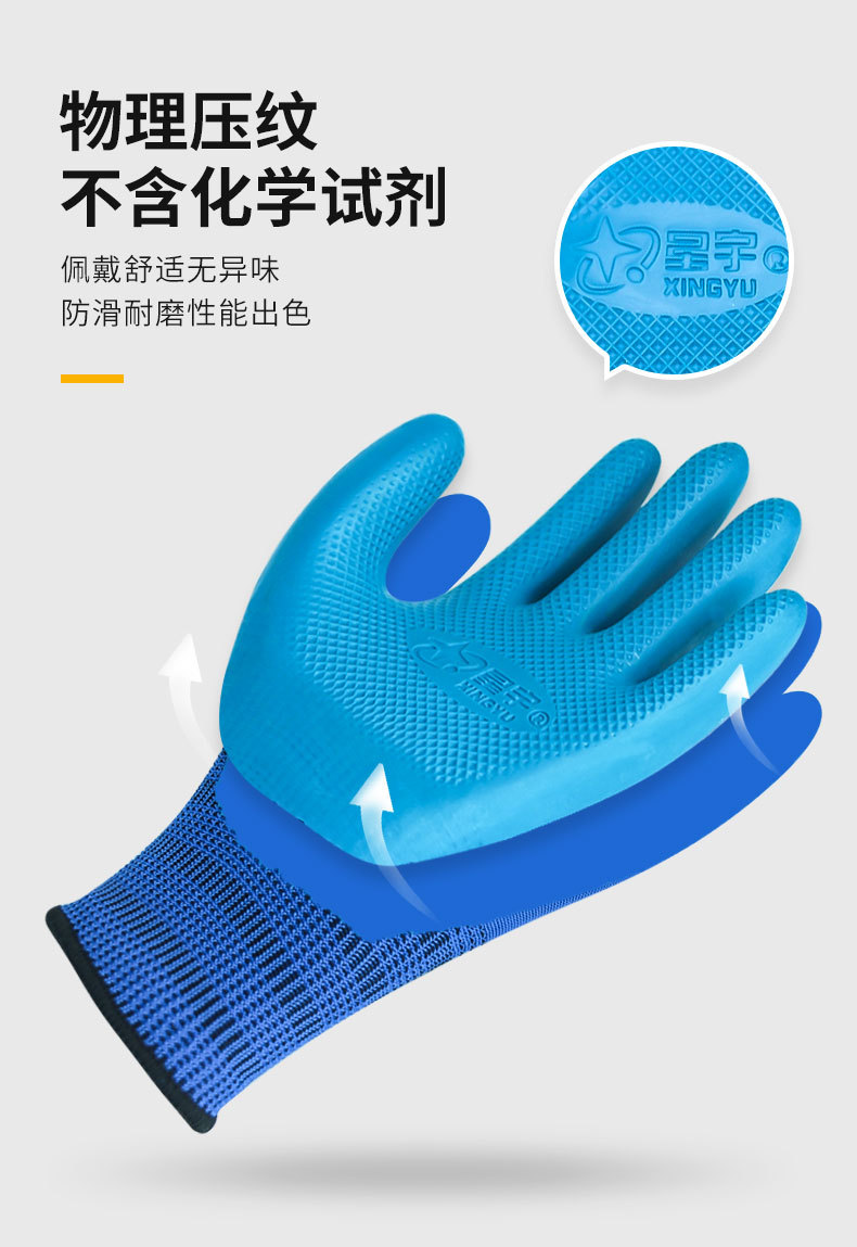 星宇正品劳保手套耐磨防滑透气工地建筑干活设备维修劳动防护手套详情21