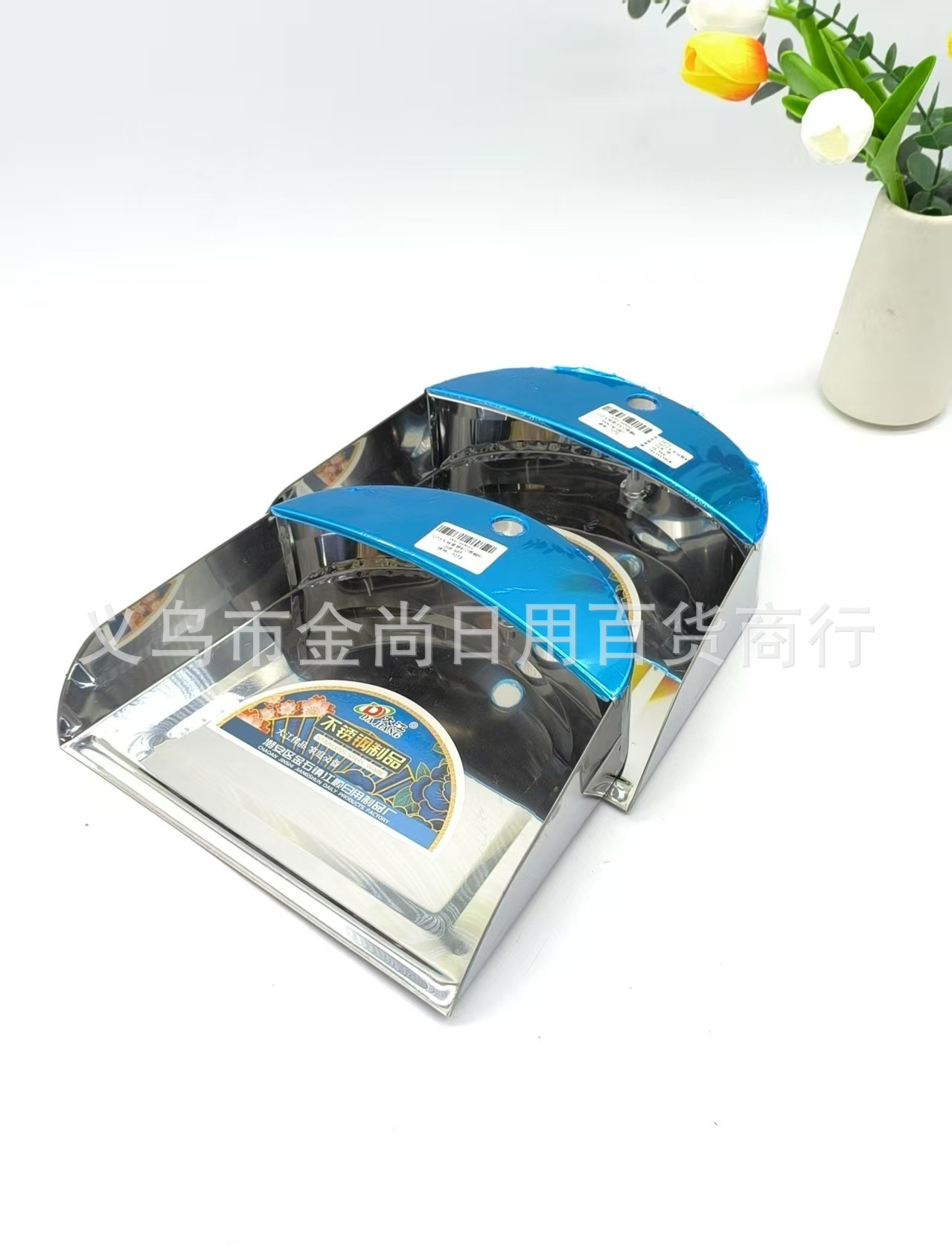 Single thickened stainless steel dustpan, household iron dustpan, bucket, large garbage shovel, sweeping ash hopper, iron scrubber, a magic tool pic 1