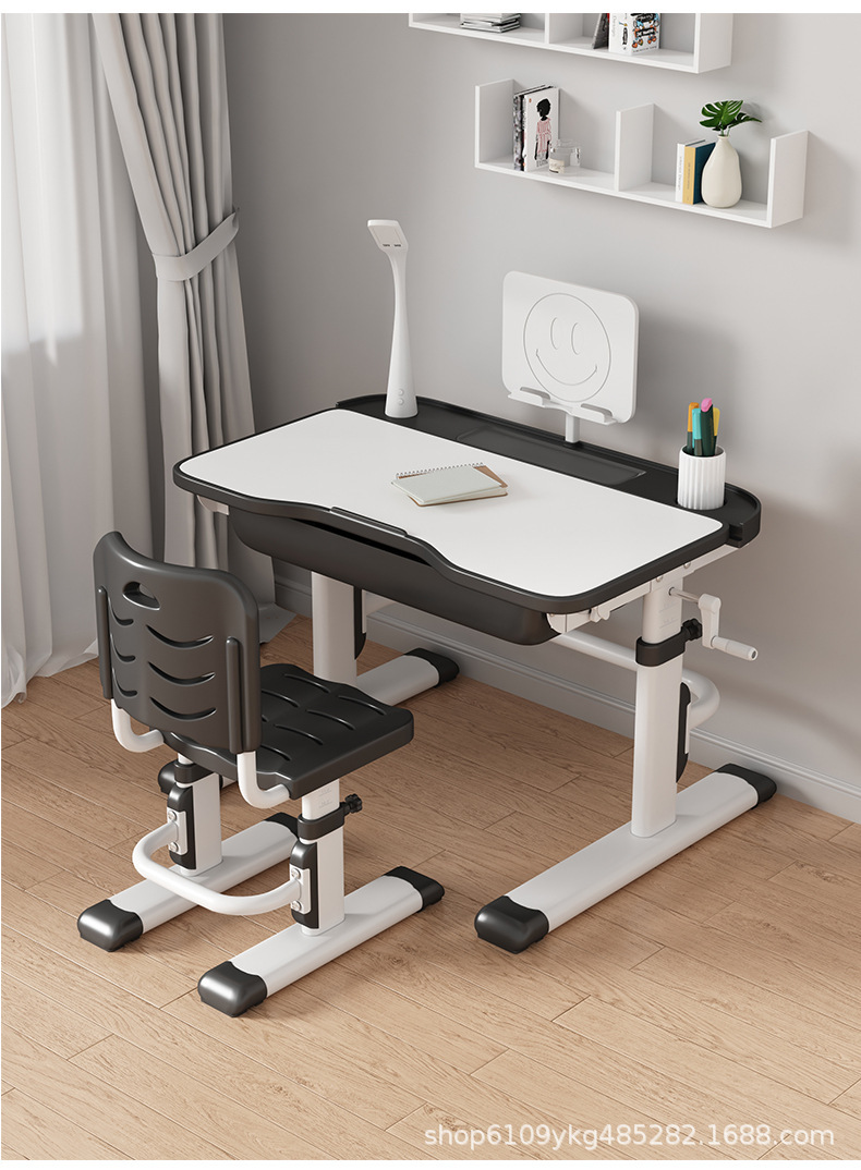 儿童学习桌小学生简约写字作业书桌套装可升降家用儿童课桌椅组合详情30