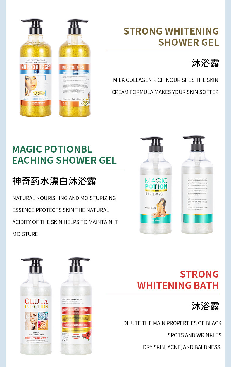 Foreign trade all-English cross-border fragrance Body Wash, perfum-based body Wash, long-lasting fragrance arbutin body wash pic 4