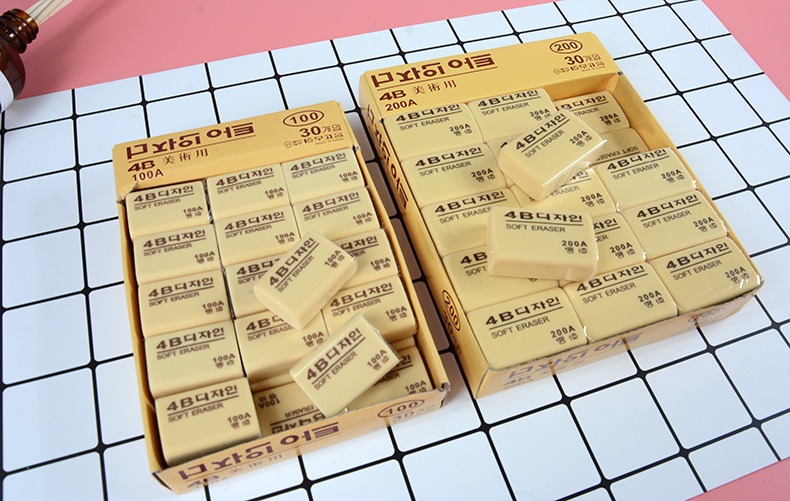 Erasers in stock: 50A, 100A, 200A, 4B art erasers, student exam erasers in bulk, one piece on delivery pic 8