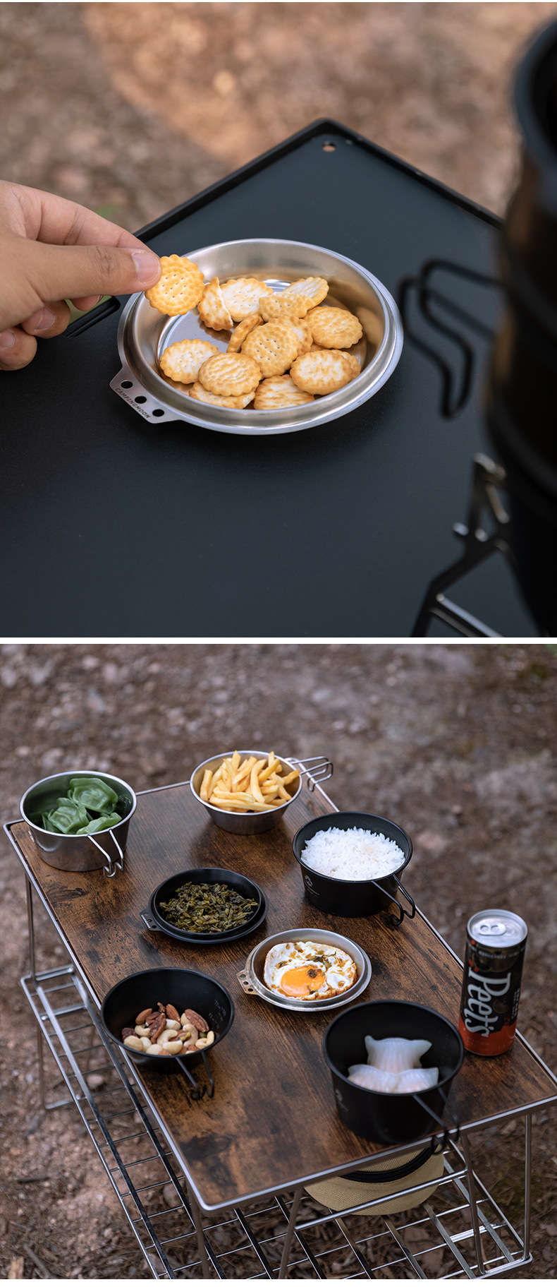 Koman S-SD stainless steel deep type snow bowl lid camping dinner plate, dipping plate, thickened stainless steel small frying plate pic 12