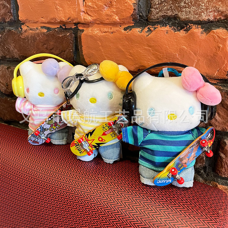 网红可爱hellokitty小挂件毛绒公仔kitty凯蒂猫正版kt猫包包挂件详情14