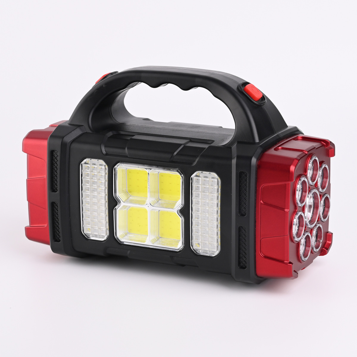 Cross-border solar high-intensity portable lamp, household emergency outdoor charging led flashlight, USB dual-source camping searchlight pic 17