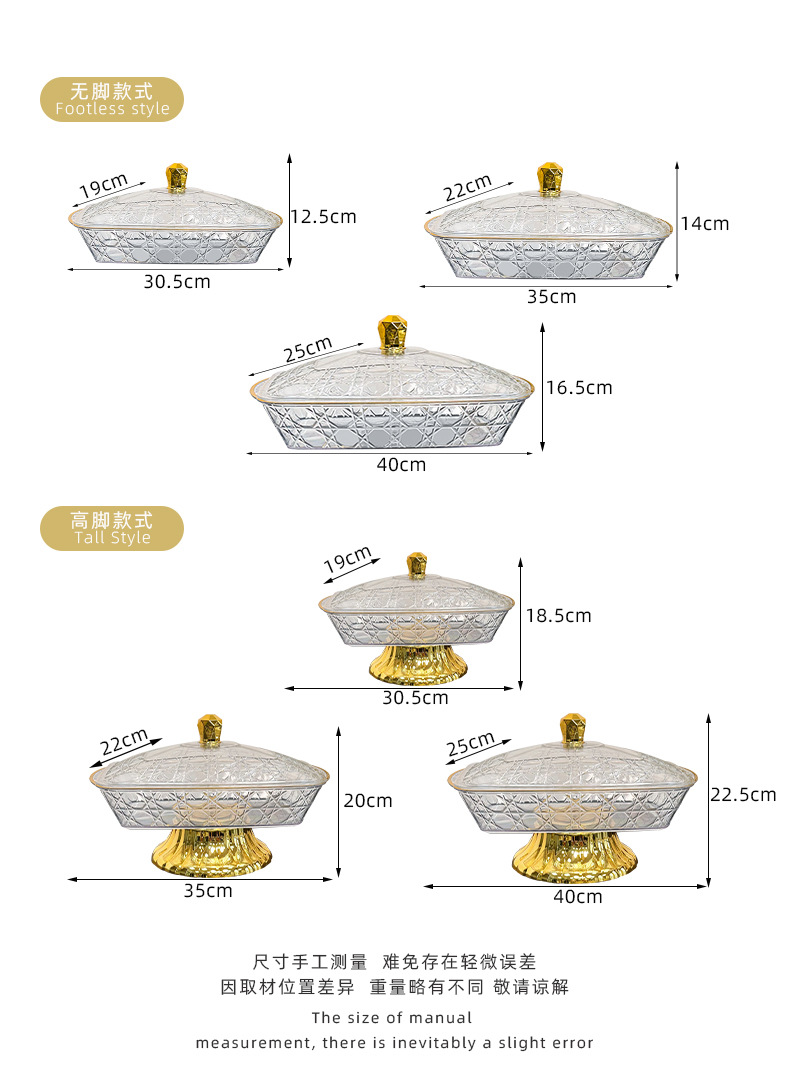 2025 New model covered fruit plate, special snack storage box for home living room, plastic PET thickened dust-proof plate pic 5