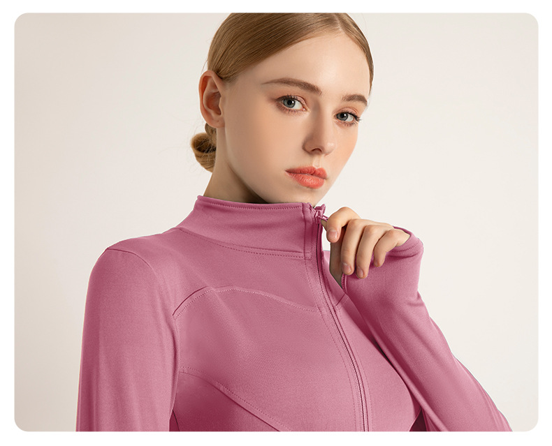 2024新款瑜伽服运动上衣加绒拉链外套女秋冬高级百搭显瘦运动户外详情35