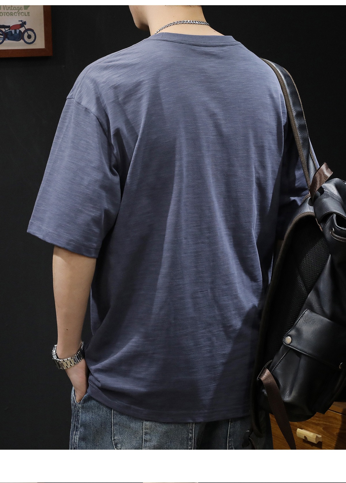 竹节纯棉短袖t恤男士夏季衣服2025新款半袖大码潮牌刺绣休闲体恤详情11