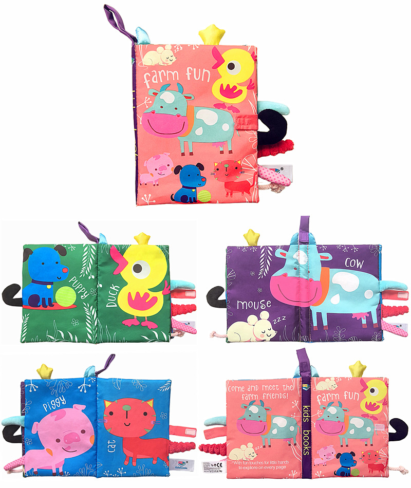 kidsbooks婴儿立体尾巴布书宝宝撕不烂安静布書动物尾巴布书厂家详情3
