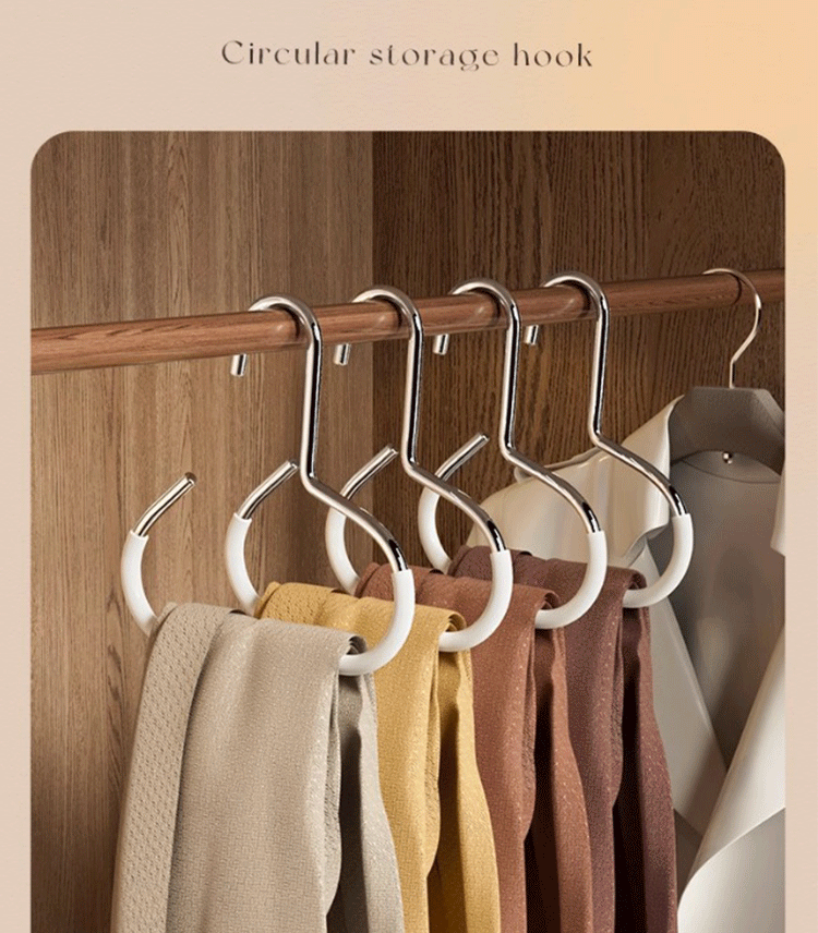 希音TEMU代发多功能帽子圆环衣架宿舍家用防滑围巾丝巾晾衣架详情16