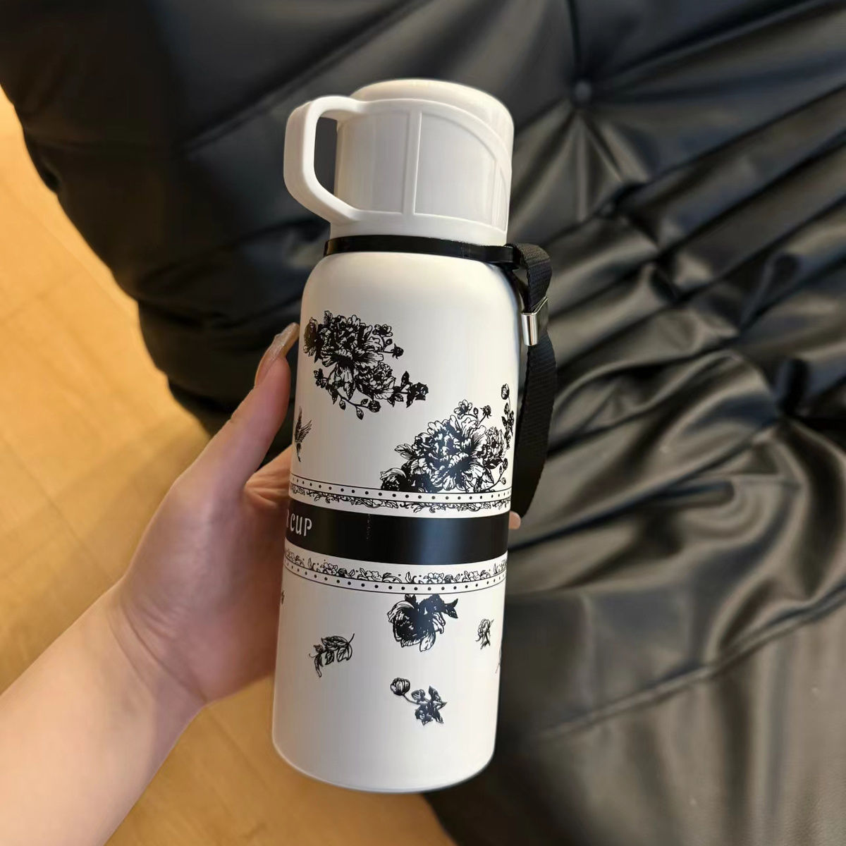 大容量不锈钢栀子花保温杯女学生高颜值水杯泡茶杯子批发详情6